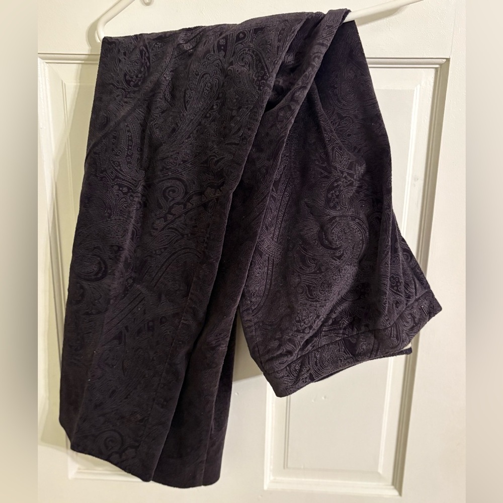 David Brooks Black Paisley Pants